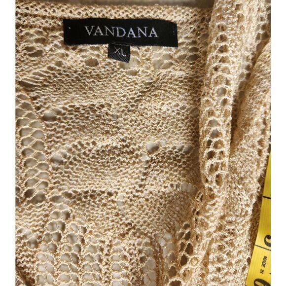 Vandana sparkly gold crocheted dressy button up - Picture 5 of 12